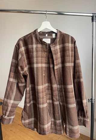 Armani Brown Plaid Oversized Jacket