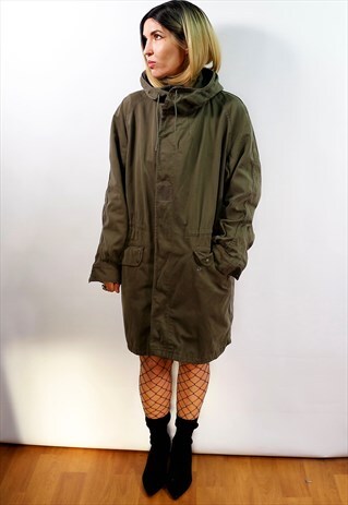 VINTAGE UNISEX ARMY MILITARY HOODED COTTON PARKA