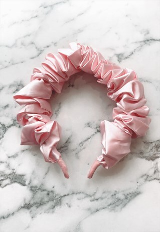 PASTEL PINK LUXE SATIN HEAD BAND