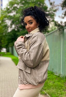 Tribute Seven Handmade Contrast Faux Shearling Jacket