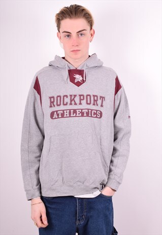 MENS VINTAGE HOODIE JUMPEAR SMALL GREY 90'S