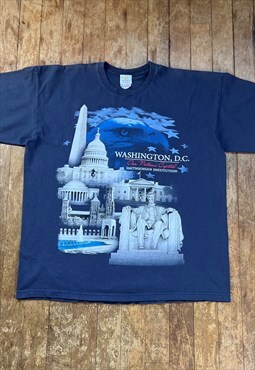 Navy USA Print T - Shirt