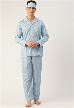 Arrow Stripes Cotton Mens Pajama Set