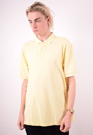 FILA MENS VINTAGE POLO SHIRT LARGE YELLOW 90S