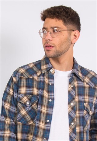 VINTAGE WRANGLER SNAP FASTEN FLANNEL SHIRT