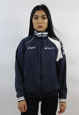 VINTAGE ASICS NAVY SPORTS JACKET