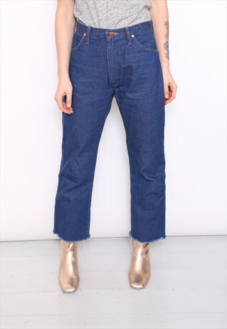 VINTAGE WRANGLER HIGH WAISTED FRAYED HEM JEANS