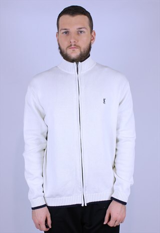 YVES SAINT LAURENT YSL FULL ZIP JUMPER HOODIE RARE