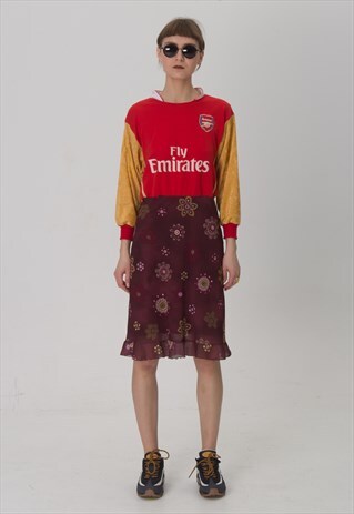 REWORKED THIERY HENRY FOOTBALL 90S FLORAL DRESS