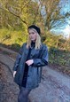VINTAGE BLACK GENUINE LEATHER 90S Y2K TRENCH COAT