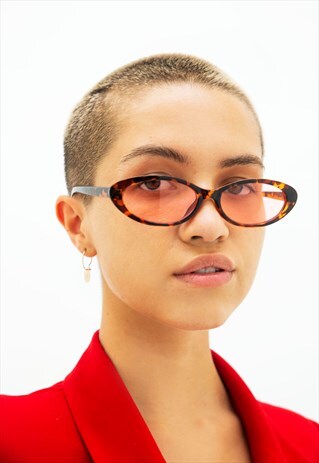BEAU - SKINNY OVAL TORTOISESHELL AND PINK SUNGLASSES