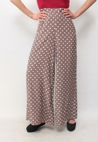 VINTAGE 70' AMAZING LONG WIDE-LEG BRONZE TROUSERS