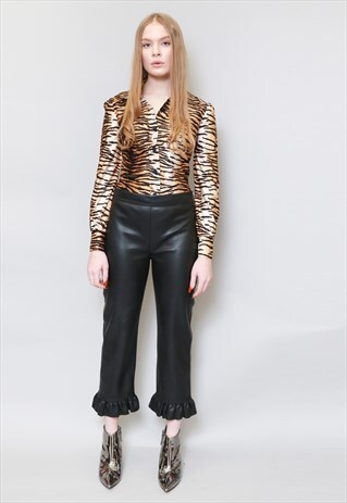 VINTAGE 1970'S AMAZING FITTED TIGER PRINT SHIRT