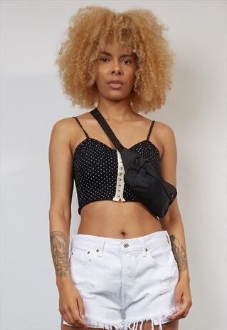 VINTAGE 90'S GO BLACK BUM BAG