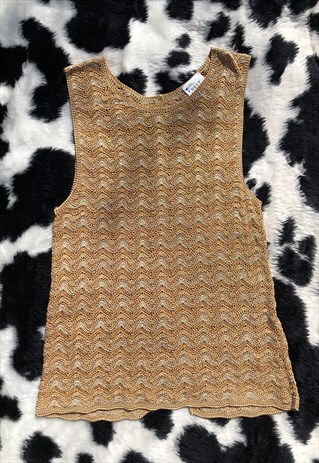 VINTAGE WOVEN GOLD TOP