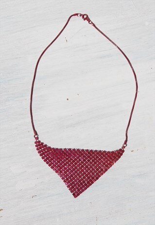 DEADSTOCK PINK METALLIC CHAIN NECKLACE.