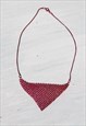 Deadstock pink metallic chain necklace.