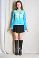Y2K COLOURFUL MUSIC FLAME LAS VEGAS GRAPHIC BELL SLEEVE TOP