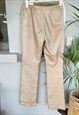 VINTAGE PEARL BEIGE REAL LEATHER NEXT KICK FLARE TROUSERS