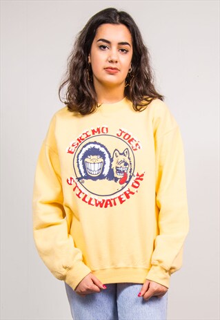 VINTAGE 90'S YELLOW ESKIMO JOE'S STILLWATER SWEATSHIRT