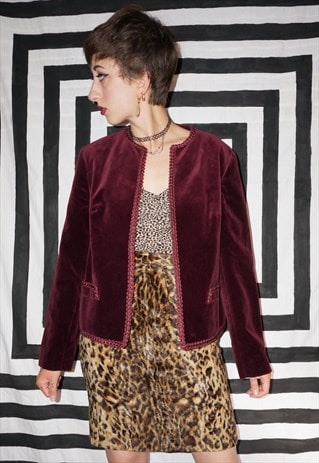 VINTAGE 70'S MAROON VELVET JACKET