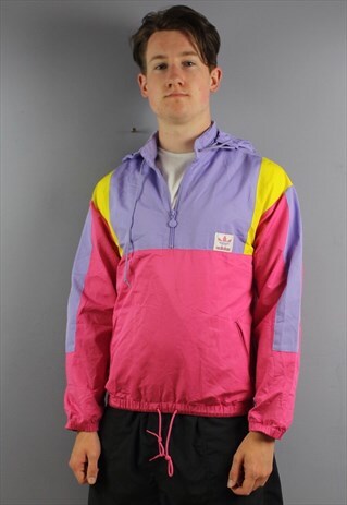 VINTAGE ADIDAS FESTIVAL WINDBREAKER IN PINK WITH ZIP POCKETS