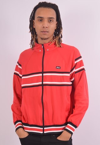 VINTAGE ASICS TRACKSUIT TOP JACKET RED