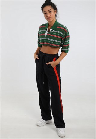 90S TOMMY HILFIGER LOGO EXTREME CROPPED POLO SHIRT