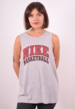 NIKE WOMENS VINTAGE VEST TOP XL GREY 90S