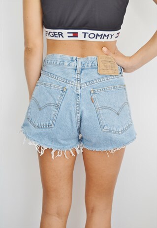 LEVIS VINTAGE STONEWASHED HIGHWAISTED SHORTS