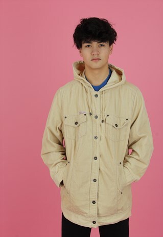 CORDUROY HOODED SHIRT TRUCKER JACKET