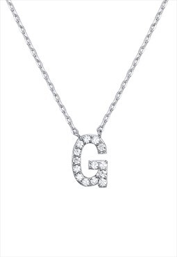 Dainty Silver Personalised G Initial Letter Necklace