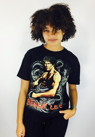 VINTAGE BLACK BRUCE LEE T SHIRT