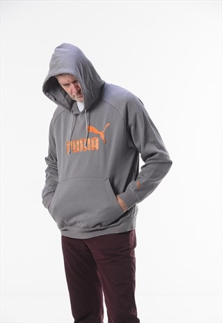 OVERSIZED 90S PUMA HOODIE WITH ORANGE LOGO DETAIL
