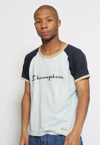 VINTAGE CHAMPION T-SHIRT BLUE