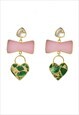 'MOLTEN HEART' EARRINGS GREEN PINK