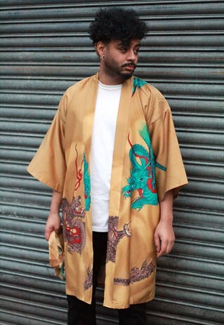 VINTAGE JAPANESE DRAGON KIMONO GOWN