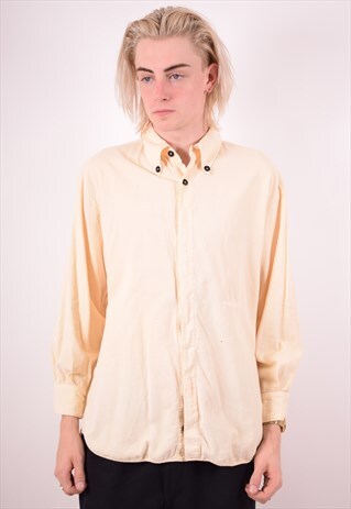 STONE ISLAND MENS VINTAGE CORDUROY SHIRT MEDIUM OFF WHITE