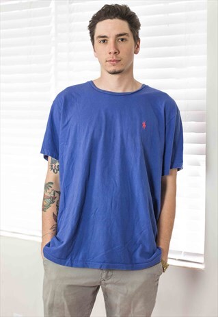 VINTAGE POLO RALPH LAUREN T-SHIRT LOGO 90S XL 7.4
