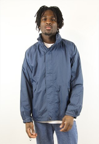 VINTAGE K-WAY BLUE SHELL JACKET