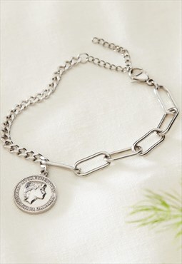 Audrey Hepburn Dual Chain Bracelet Silver