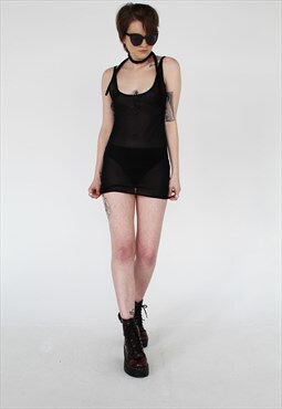 Black Grunge Mini Dress Set