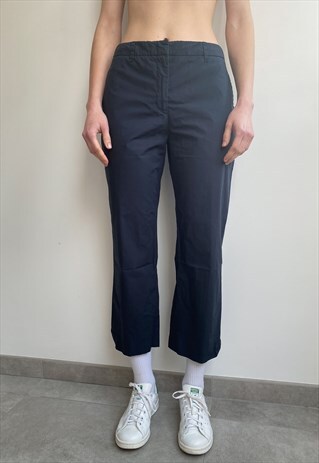 JIL SANDER COTTON CROPPED PANTS TROUSERS