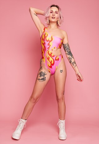 FLAMIN' HOT CUT OUT SWIMSUIT