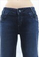 Y2K 00'S VINTAGE DARK DENIM STUDDED LOW RISE JEANS