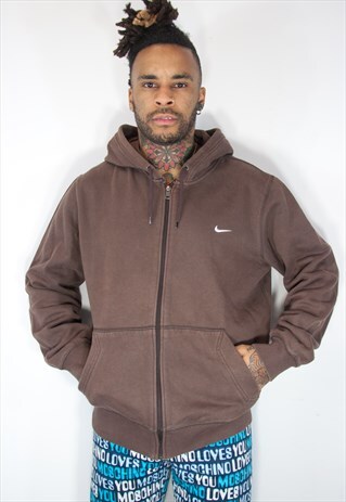 NIKE EMBROIDED VINTAGE HOODIE BROWN