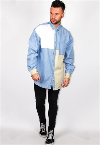 VINTAGE PATCHWORK DENIM SHIRT