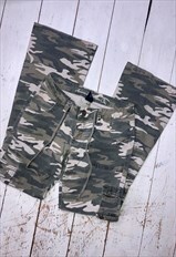 vintage y2k low rise camoflage cargo trousers sise 10
