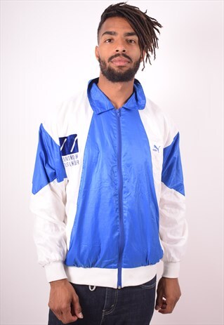 PUMA MENS VINTAGE TRACKSUIT TOP JACKET LARGE MULTI 90S