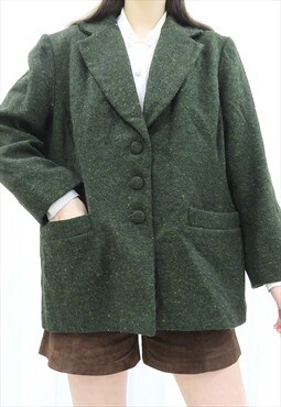 80s Vintage Green Jacket Blazer